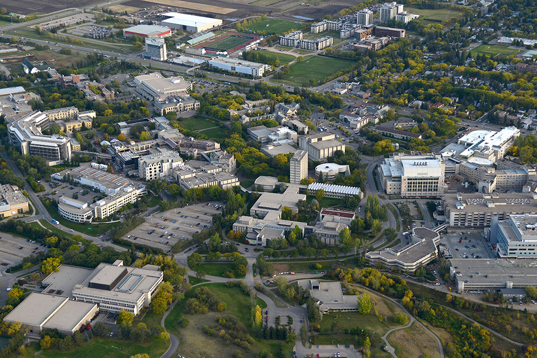 Aerial view of the University of Saskatchewan. (Photo: USask)