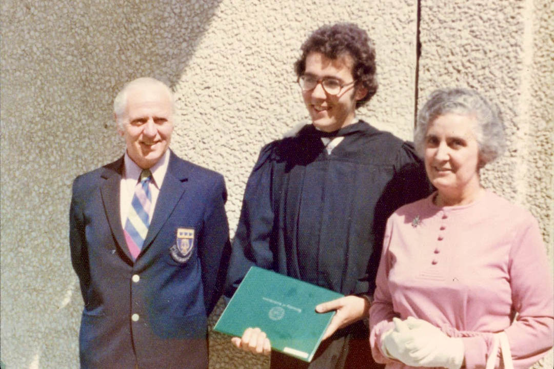 Mark Abley with his parents during his graduation from the University of Saskatchewan in 1975. (Photo: Submitted)