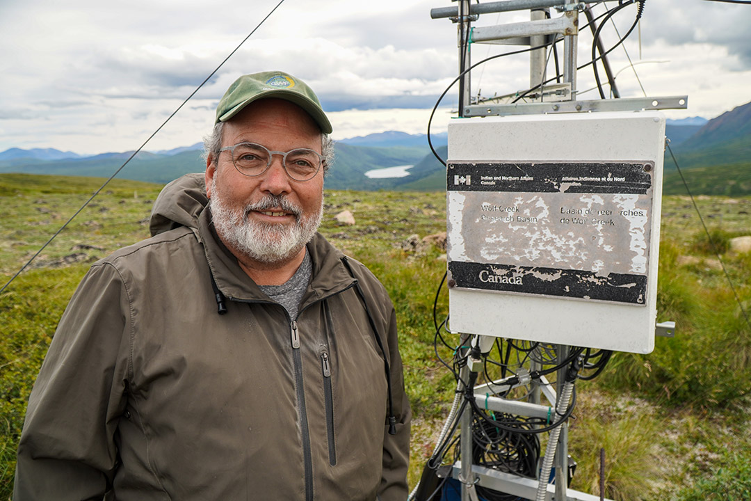 Dr. John Pomeroy, USask Canada Research Chair in Water Resources and Climate Change, at the Wolf Creek Research Basin in the Yukon in August.
