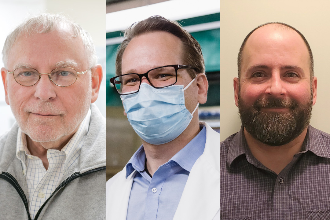 From left: Dr. John Giesy is a professor in the Western College of Veterinary Medicine at USask. Dr. Markus Brinkmann is a professor in USask’s School of Environment and Sustainability. Dr. Kerry McPhedran is a professor in the University of Saskatchewan’s College of Engineering. 