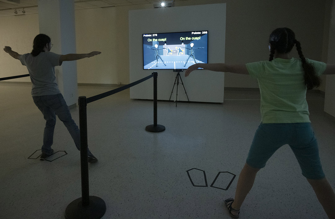 USask graduate student Qihang Liang is blurring the lines between art, video games and digital worlds with his dynamic research project – a video game installation designed to have people interact directly with the effects of climate change. (Photo: Submitted)