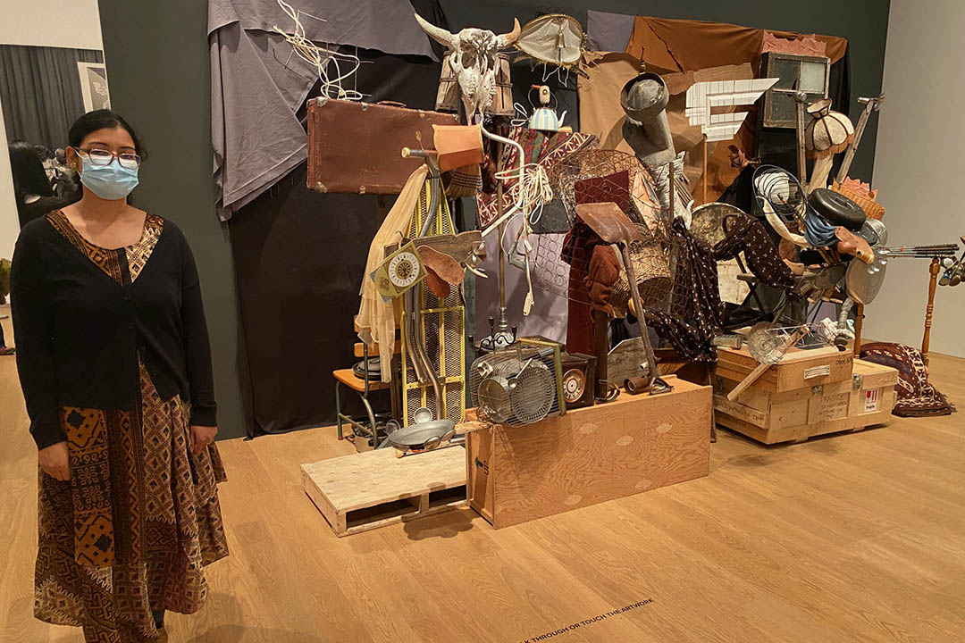 Atrayee Basu, a fourth-year USask Bachelor of Fine Arts student artist who specializes in found object sculptures.