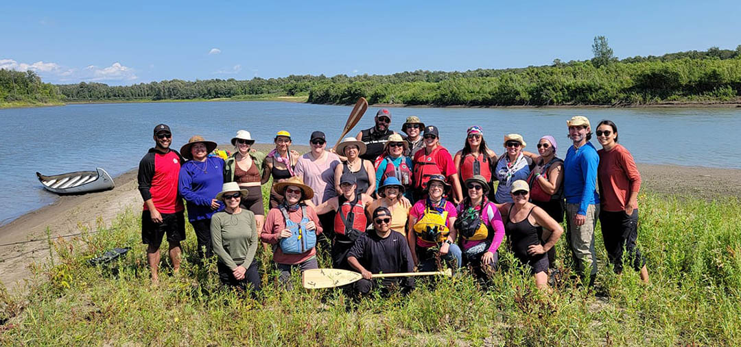 The MILBE cohort completes their canoe trip at Opaskwayak Cree Nation in August 2023. (Photo: Submitted)