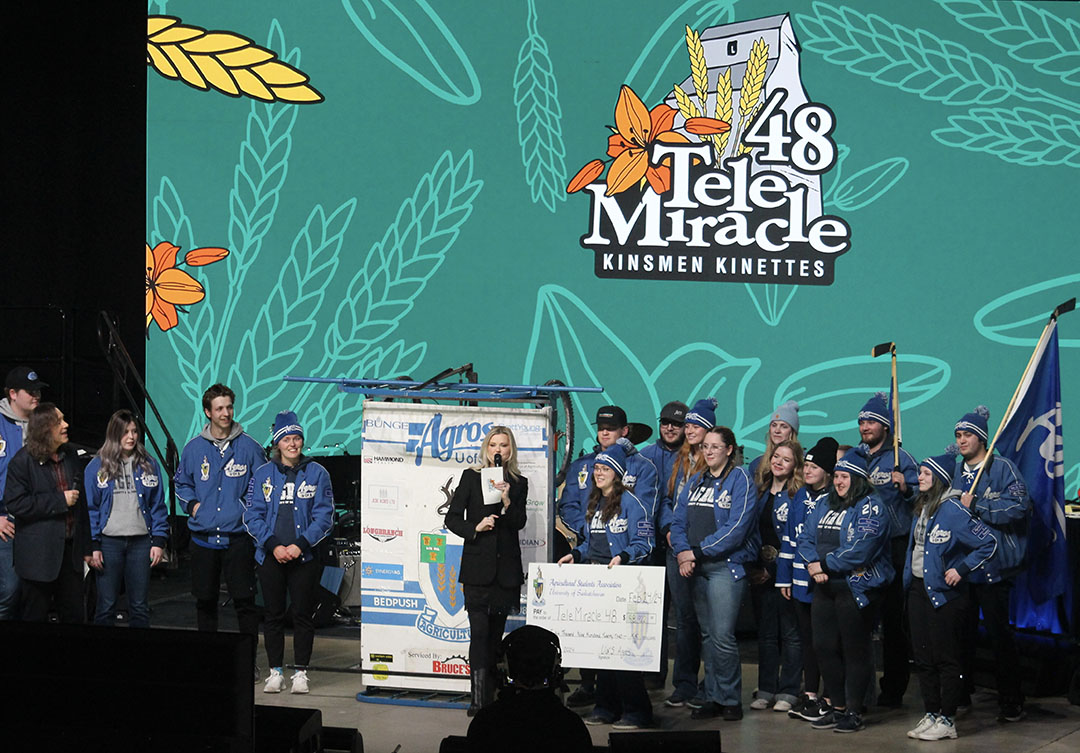 The students presented their cheque on the Telemiracle live broadcast. (Photo: Submitted) 