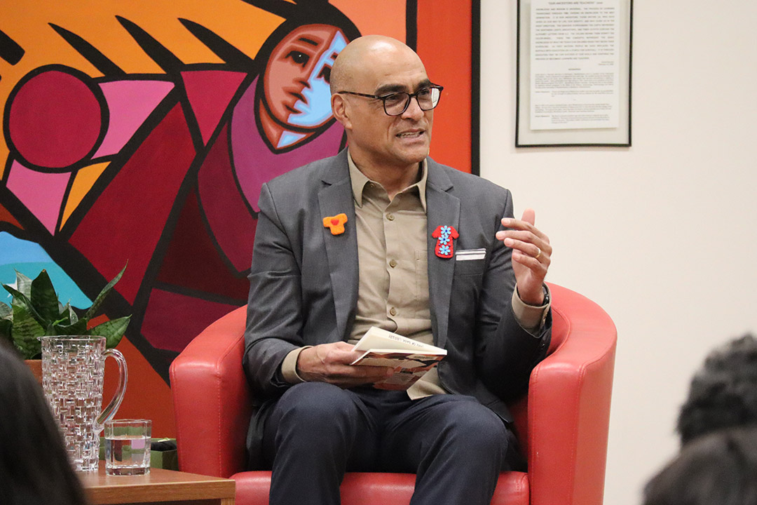 USask Vice-Provost, Students and Learning Dr. Jerome Cranston (PhD) discusses his latest book Half-Caste: Decidedly Brown in a Black or White World. (Photo: Connor Jay)