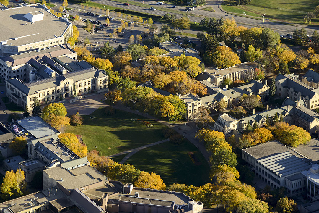 Aerial view of the University of Saskatchewan. (Photo: USask)