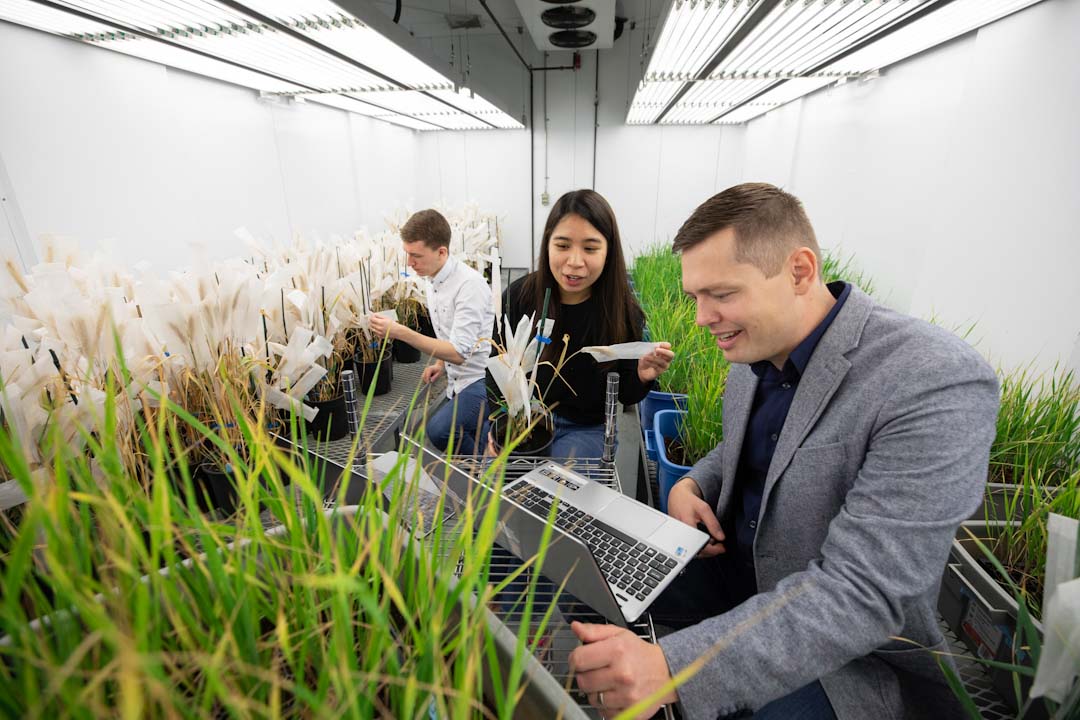 Dr. Ian Stavness (right), associate professor in the College of Arts and Science, and Enhancement Chair at USask’s Global Institute for Food Security. (Photo: University of Saskatchewan)