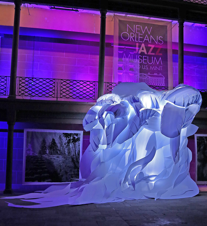 Alison Norlen and Jesse Thomas created this artwork outside the New Orleans Jazz Museum. (Photo: supplied)