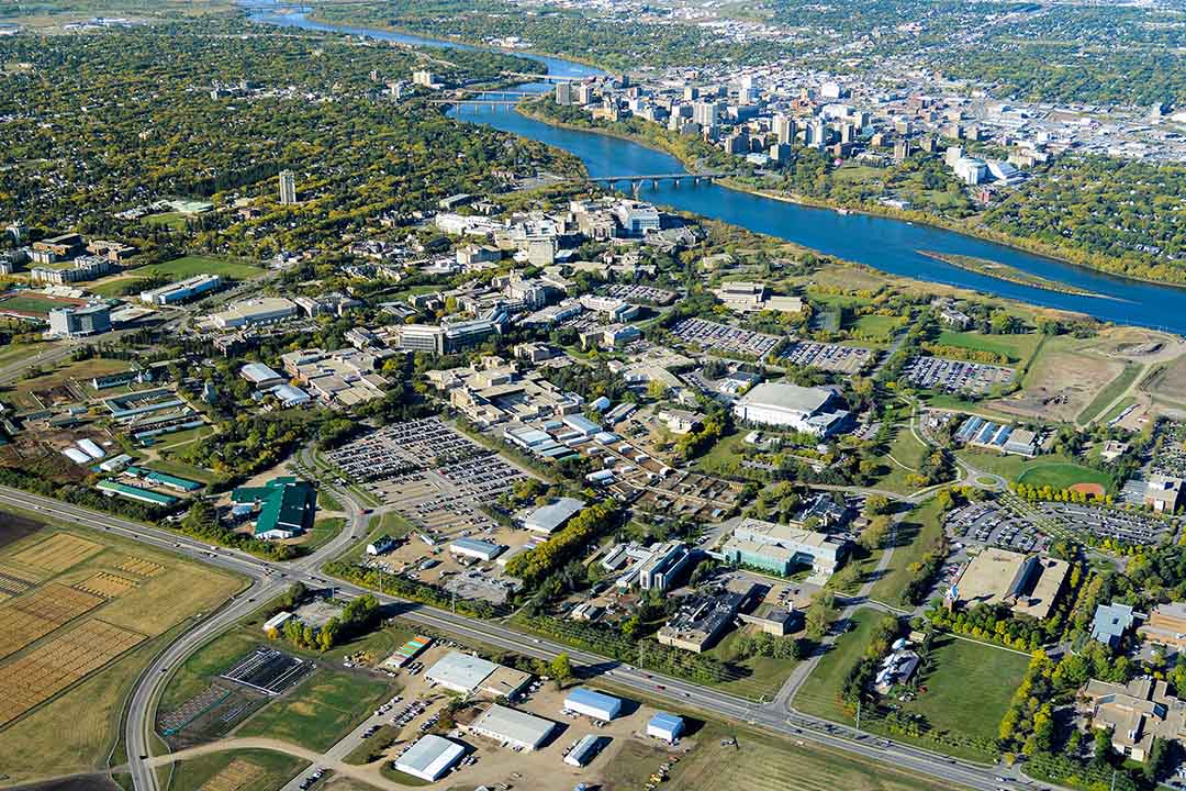 Aerial view of the University of Saskatchewan. (Photo: USask)