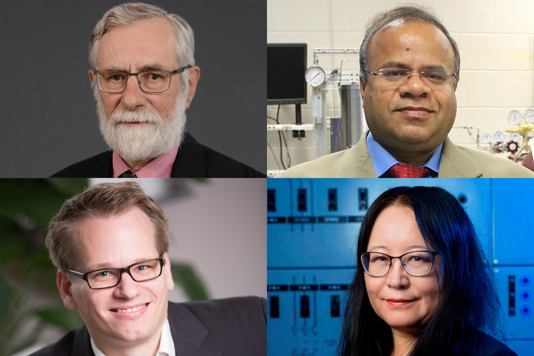 From top left (clockwise): Dr. Don Cockcroft (MD), Dr. Ajay Dalai (PhD), Dr. Xiaodong Liang (PhD), Dr. Markus Brinkmann (PhD). 