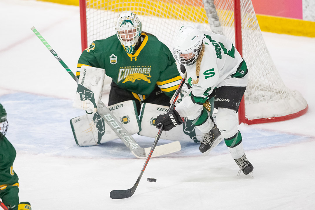 Kennedy Brown and the USask Huskie women’s hockey team earned bronze medals at nationals last season.  (Photo: GetMyPhoto.ca) 