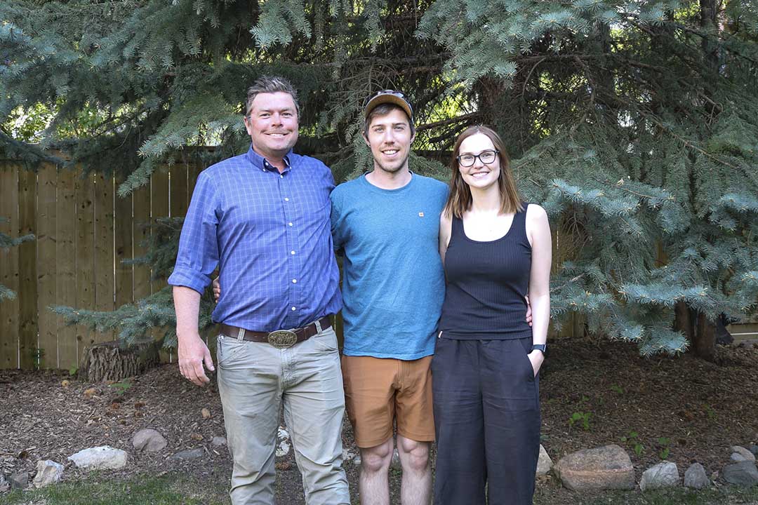 The USask research team included (L-R) adjunct professor Dr. Iain Phillips (PhD), PhD candidate Aaron Bell, and USask alumna Kiara Calladine. (Photo: Submitted)