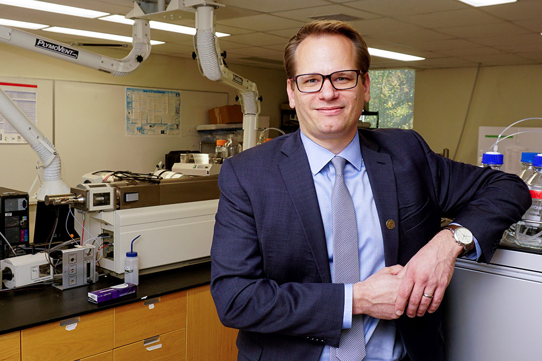 Dr. Markus Brinkmann is a professor in USask’s School of Environment and Sustainability. (Photo: Gord Waldner)