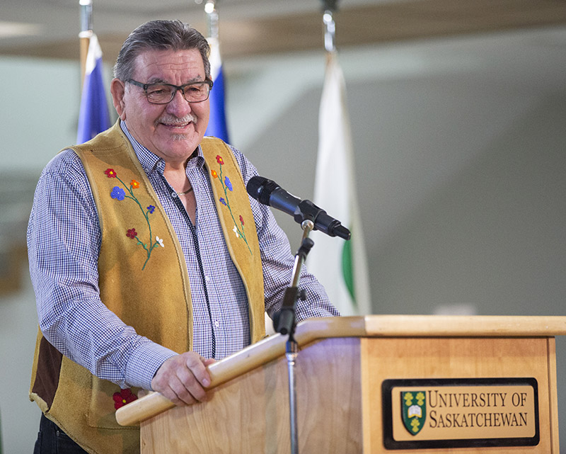 Elder Norman Fleury, who is dedicated to Michif language preservation and revitalization at USask, was a member of the policy task force. (Photo: David Stobbe)