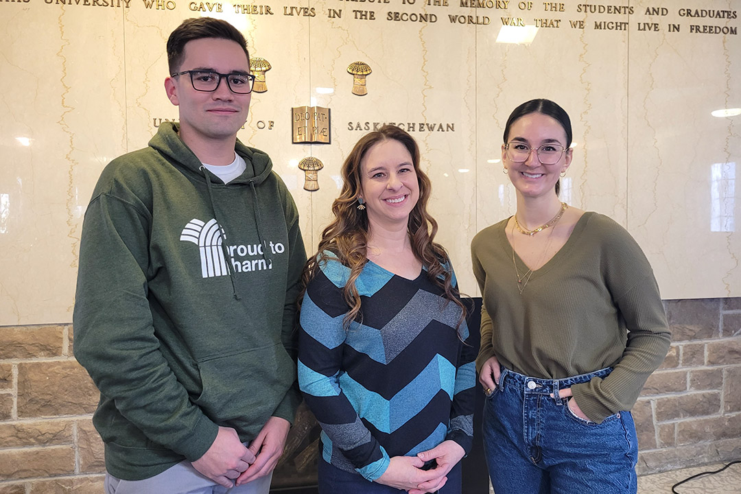 Tristan Anderson-Woodward (from left), Kirsten Bazylak and Taylor Raiche were among the contributors to the Kindness Calendar. (Photo: Shannon Boklaschuk)