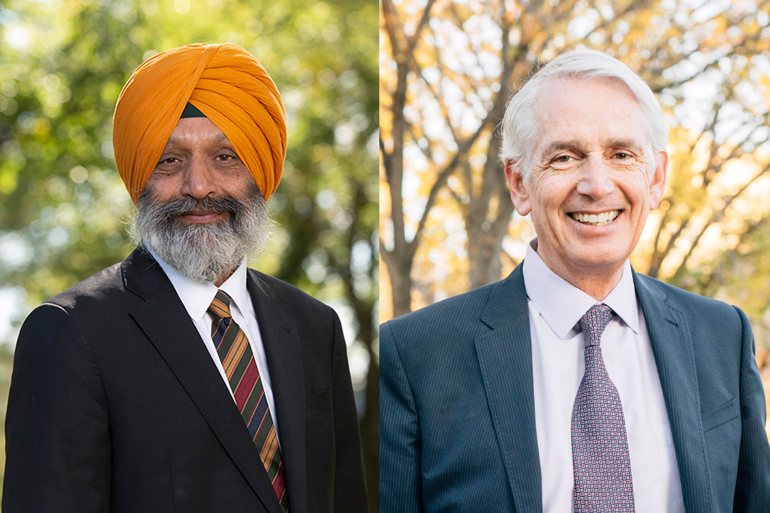 USask Vice-President Research Baljit Singh and USask President Peter Stoicheff. (Photo: University of Saskatchewan)