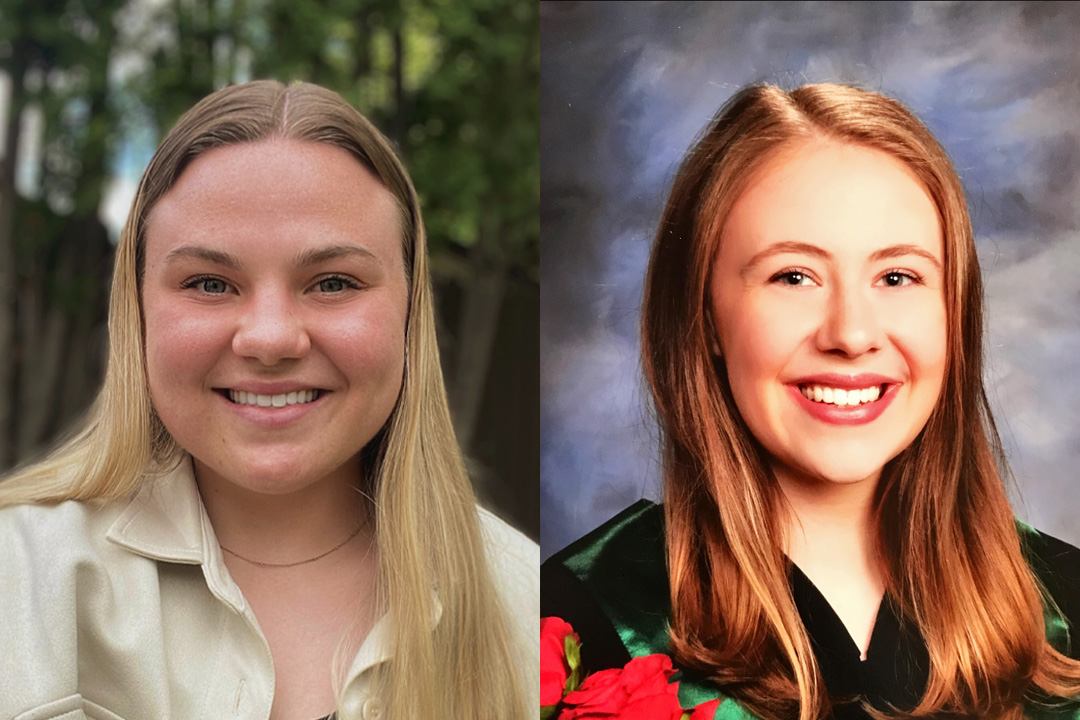 From left: Julianna Sparks has been selected as the Most Outstanding Graduate award in USask’s College of Kinesiology. Annaka Chorneyko has earned the Dean’s Medal in USask’s College of Kinesiology this year. (Photos: Submitted)