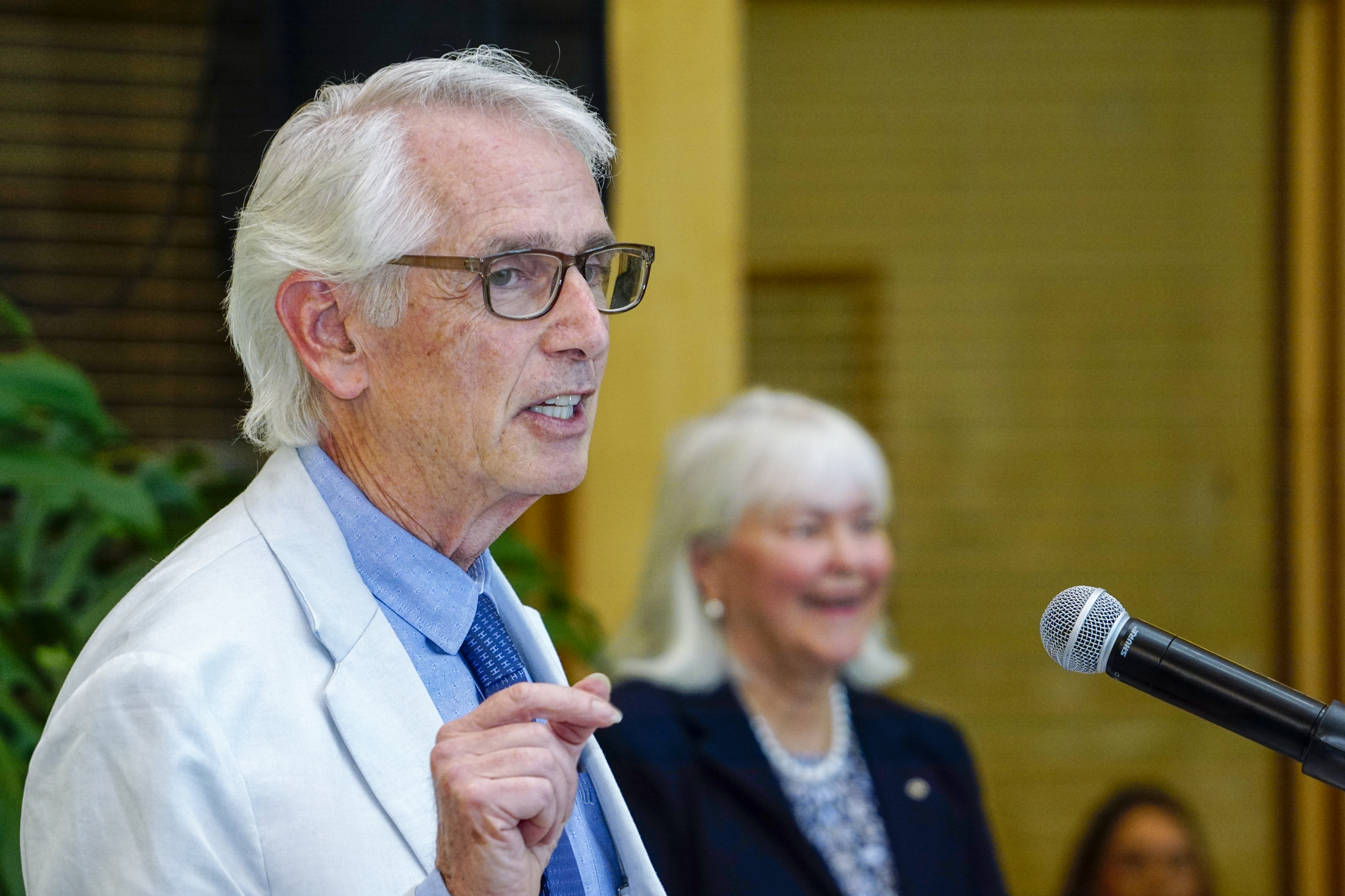 USask President Peter Stoicheff gives remarks at the two-year celebration of the Prince Albert campus. (Photo: Submitted)