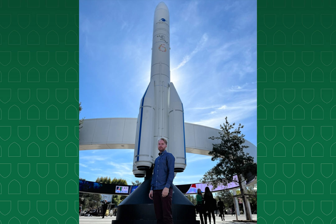 USask International Space Mission Training Program graduate Jarle Steinberg is pictured at the International Astronautical Congress 2022 in Paris, where he was a speaker. 