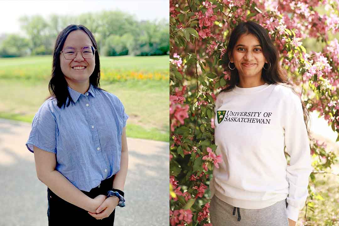 Graduate student Agnes Minh Thanh Truc Nguyen, left, and Akshara Dash are two recipients of the International Student Award in STEM for a Better World Scholarship.