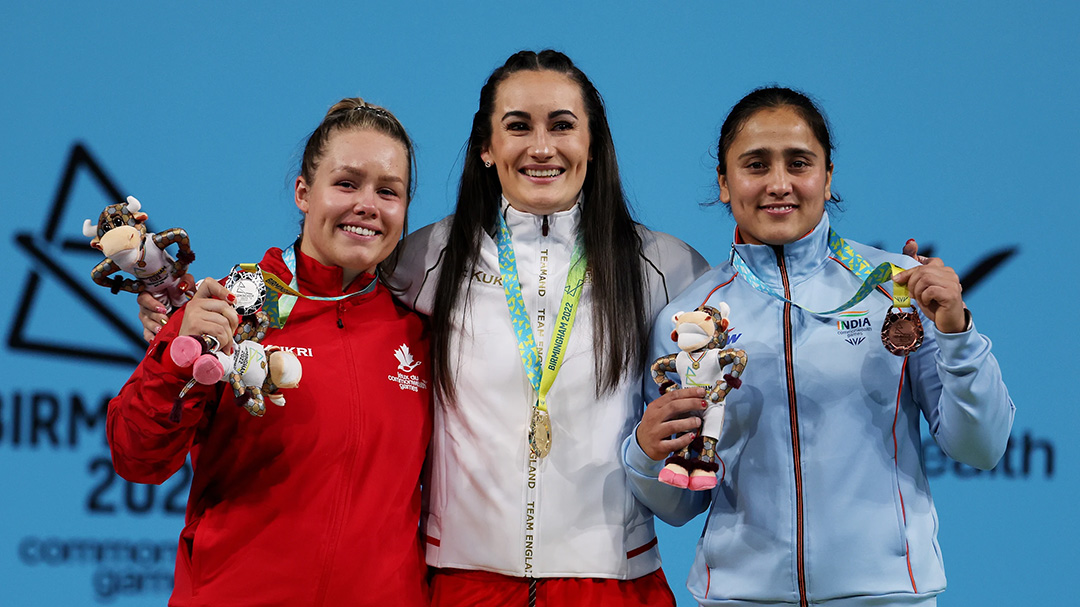 Alexis Ashworth (BSN’23) at the 2022 Commonwealth Games where she won a silver medal in women’s weightlifting. (Photo: Submitted)