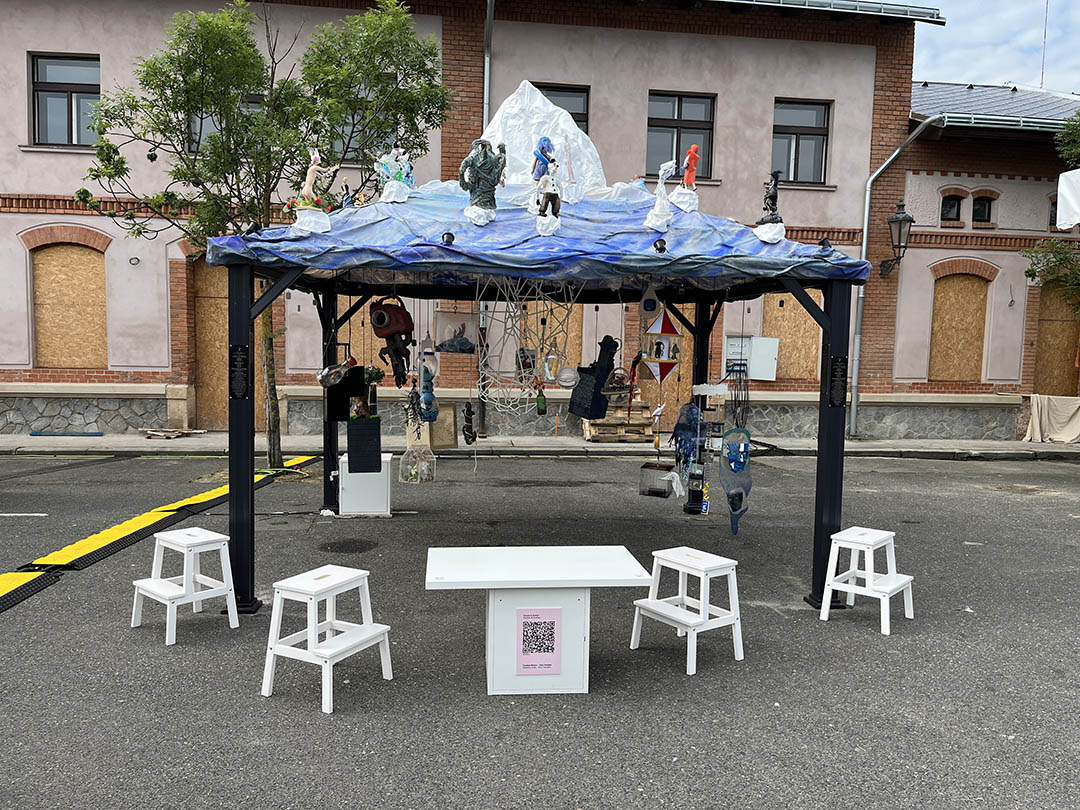 The main “gazebo-like” structure involved in the exhibition is meant to invoke the idea of water security issues. (Photo: Submitted)
