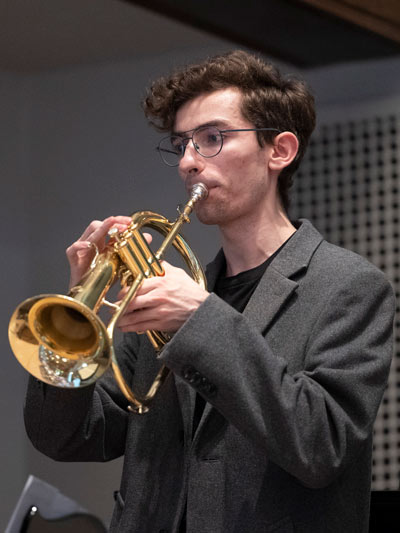 Graeme Dyck studied mathematics and music at USask and is graduating with two degrees at the 2023 Spring Convocation. (Photo: Chris Putnam)