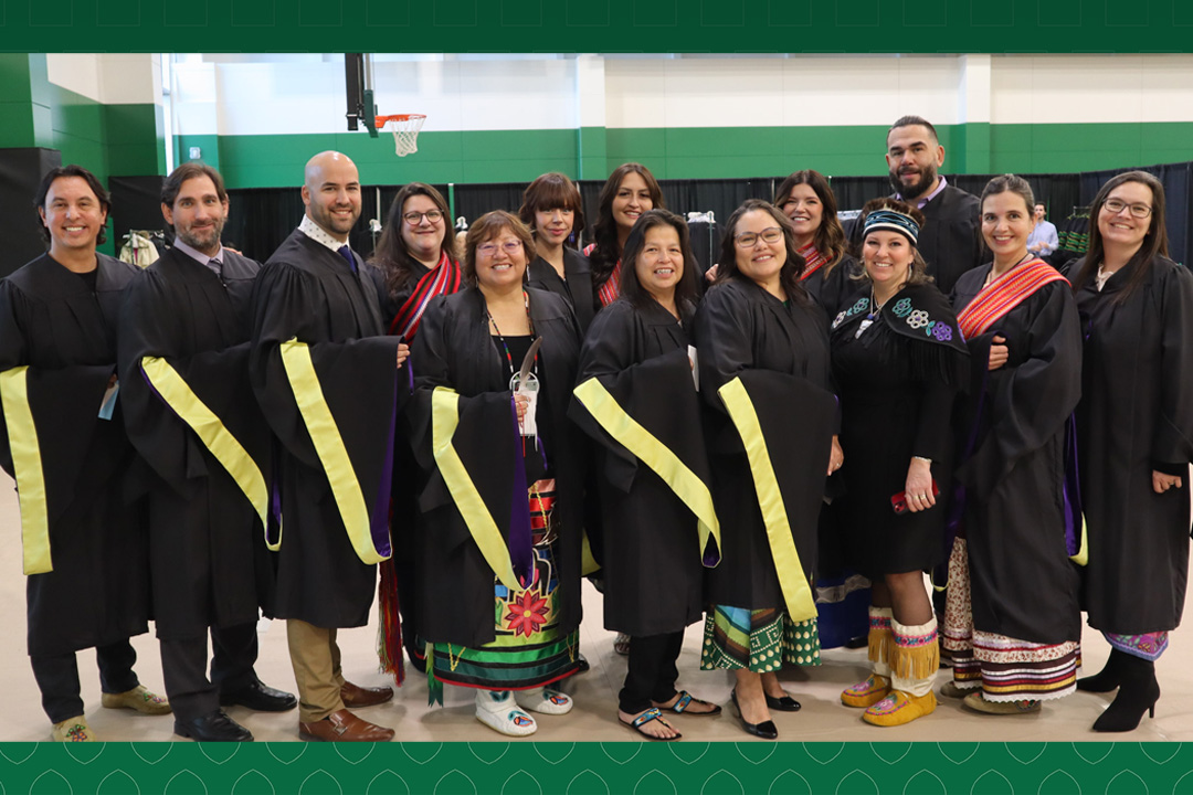 Graduates from the USask Master of Indigenous Land-Based Education program at Fall Convocation. (Photo: Submitted)
