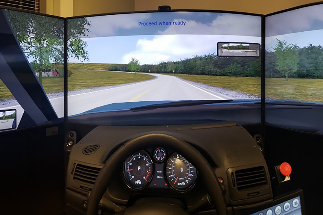 , a car and a commercial vehicle simulator