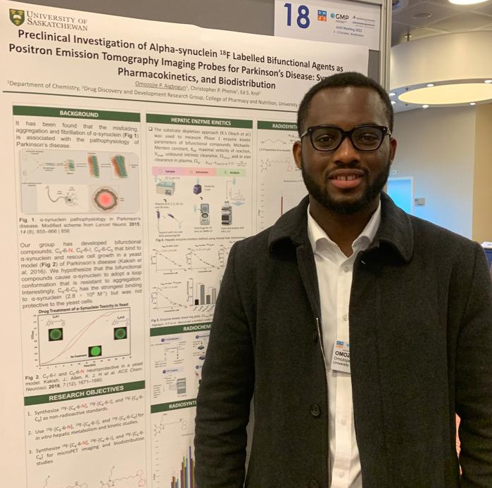 Omozojie Paul Aigbogun presented USask research on Parkinson’s disease at a conference in Amsterdam from Oct. 3-5, 2022. (Photo: Submitted)