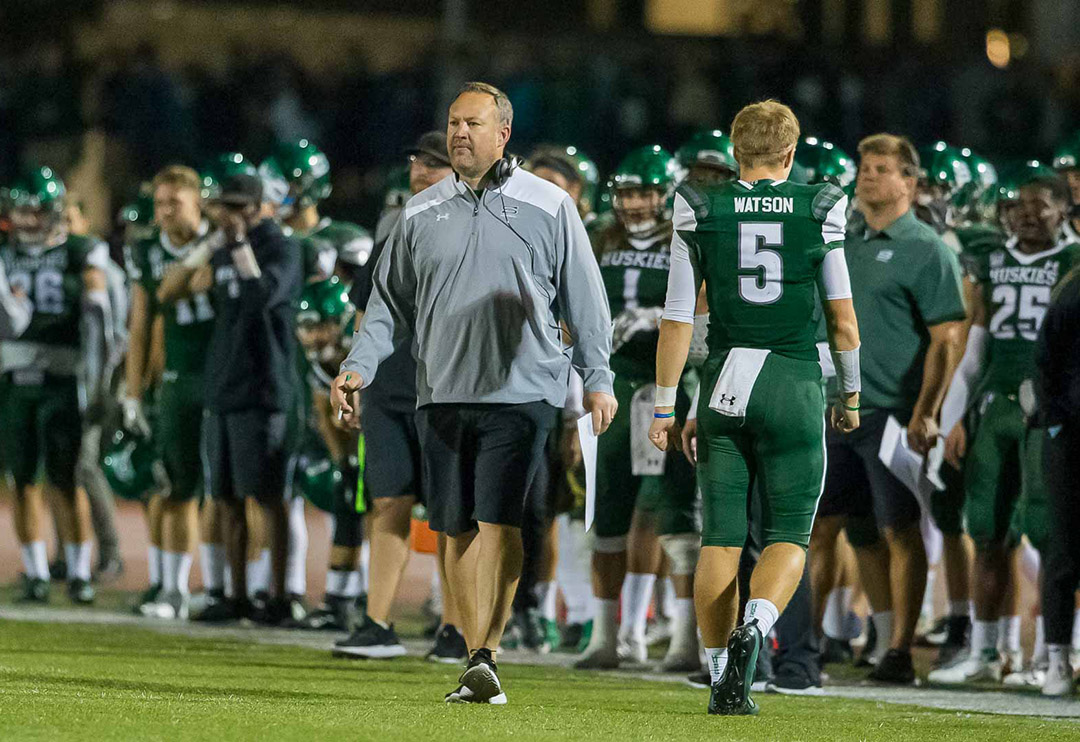 Head coach Scott Flory is looking to lead his Huskies football team to a third straight trip to the Vanier Cup national championship game. (GETMYPHOTO.CA)