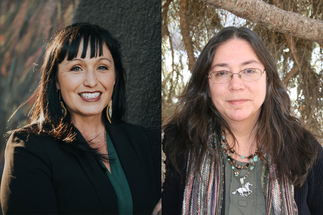 From left: Department of Indigenous Studies faculty member Dr. Allyson Stevenson (PhD) is the Gabriel Dumont Institute Chair in Métis Studies at USask. Faculty member Dr. Winona Wheeler (PhD) first joined USask’s Department of Indigenous Studies back in 1988.