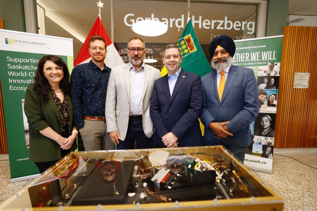 Officials and dignitaries gather on campus at the University of Saskatchewan