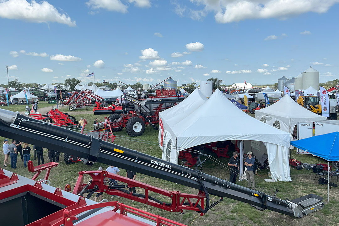 View of the 2024 Ag in Motion outdoor farm show near Langham, Sask. (Photo: Katie Thompson)