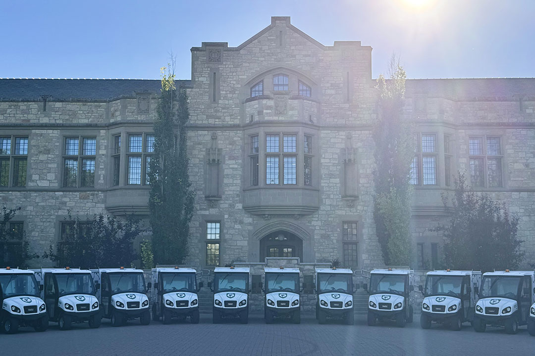 USask has acquired 15 customized electric Club Cars, which were custom designed to meet the university’s specific needs. (Photo: University of Saskatchewan) 