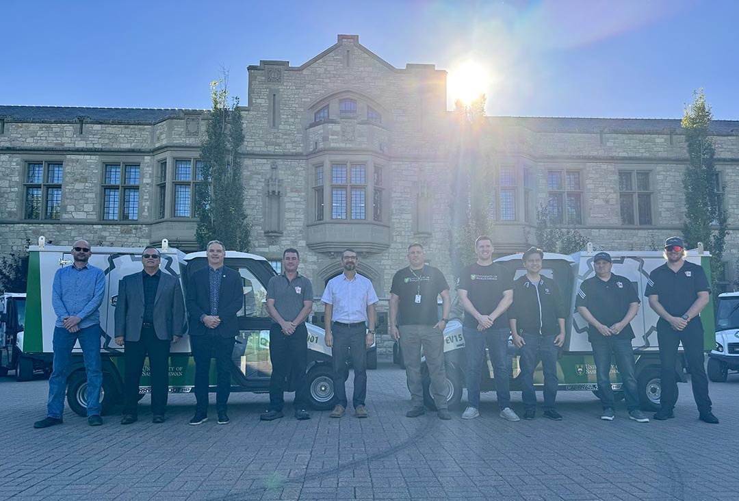 USask has acquired 15 customized electric Club Cars, which were custom designed to meet the university’s specific needs. (Photo: University of Saskatchewan) 