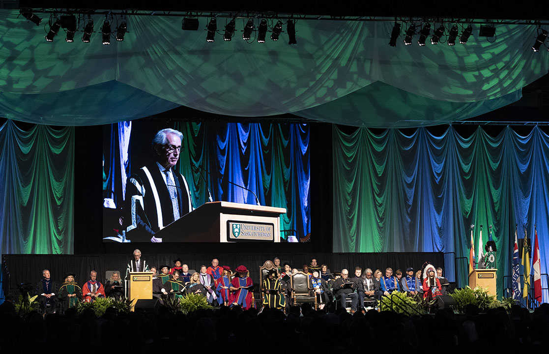 Photo caption: USask President and Vice-Chancellor Peter Stoicheff said the university is honoured to be able to shine the spotlight on this year’s esteemed recipients and to pay tribute to their commitment to community and their remarkable career achievements. (Photo: David Stobbe/USask) 