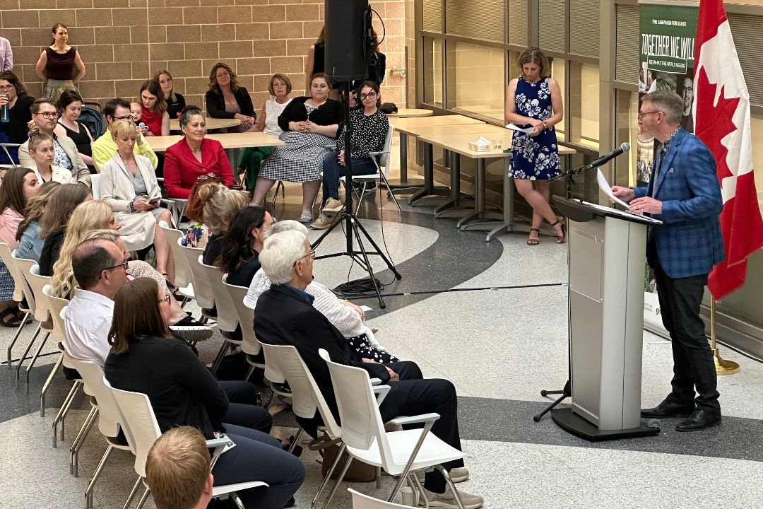 Minister Hindley announced the funding today at medSask's 50th anniversary celebration in Saskatoon. (Photo: USask College of Pharmacy and Nutrition)