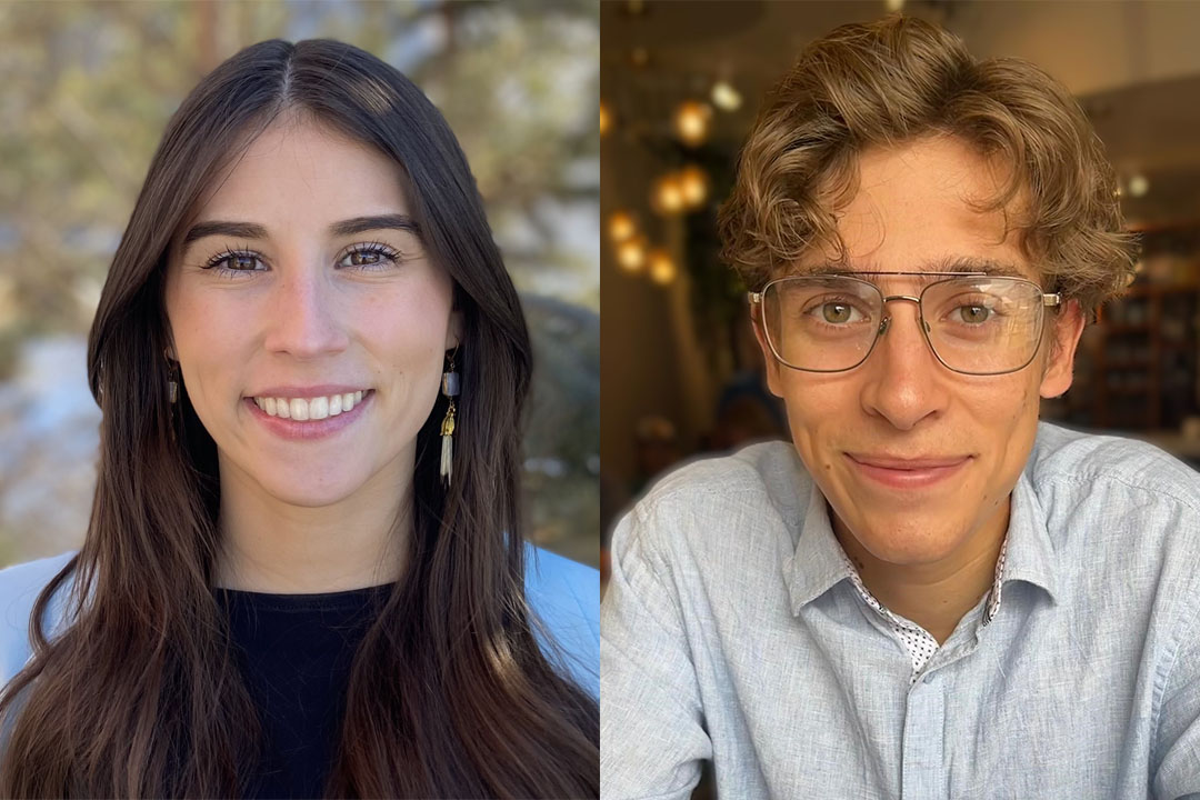 USask College of Law graduate Kennedy Marley (JD’24) and current College of Engineering student Colin Dyck. (Photos: Submitted)