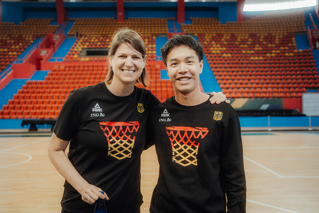 Huskies women’s basketball assistant coach Connor Jay of USask’s College of Education is working with the German women’s basketball team in the Paris Olympics. (Photo: DBB-German Basketball Federation)