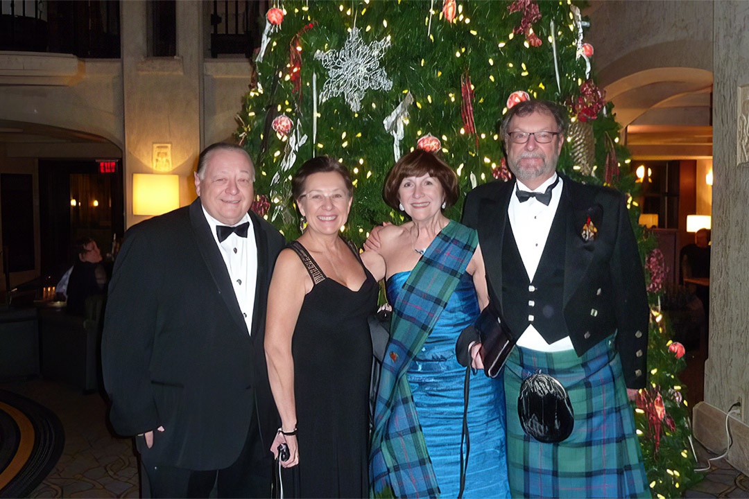 From left: Activist academic and lawyer Sa’ke’j Henderson and Marie Battiste, a Mi’kmaq educator, professor and scholar, join Dr. Isobel Findlay and Dr. Leonard “Len” Murray Findlay at a Royal Society event. (Photo: Submitted)