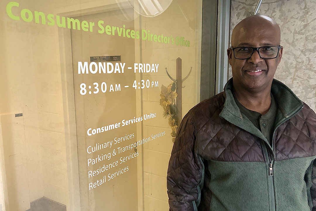 Mesfin Gossa, manager of Residence Services at the University of Saskatchewan (USask). (Photo: James Shewaga)