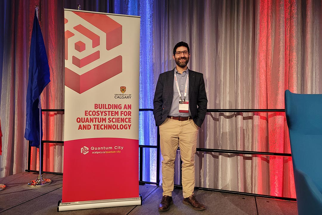 USask’s Dr. Steven Rayan (PhD) at the qConnect 2024 conference at the University of Calgary, which brings together quantum creators, researchers, and users to discuss quantum’s place in industry and everyday life. (Photo: Submitted)