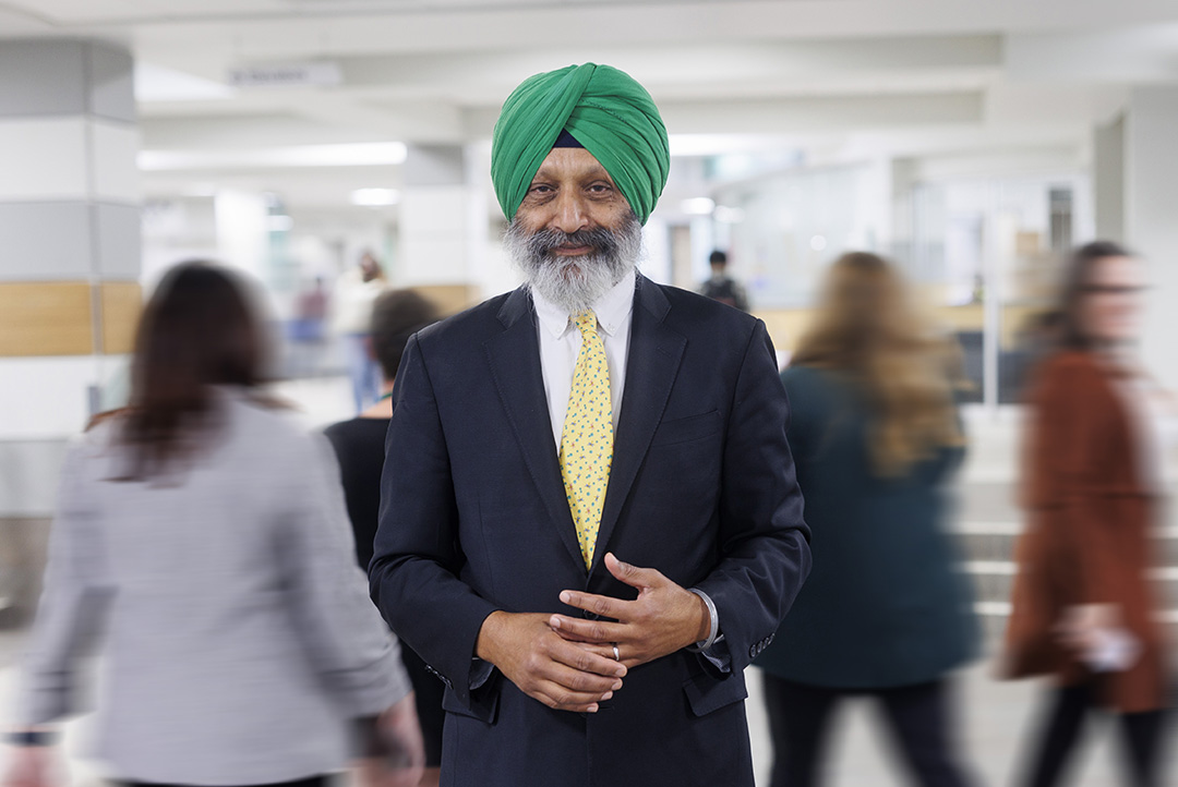 USask Vice-President Research Dr. Baljit Singh (PhD) is excited about the future of Research, Scholarly and Artistic Work at the university. (Photo: Dave Stobbe)