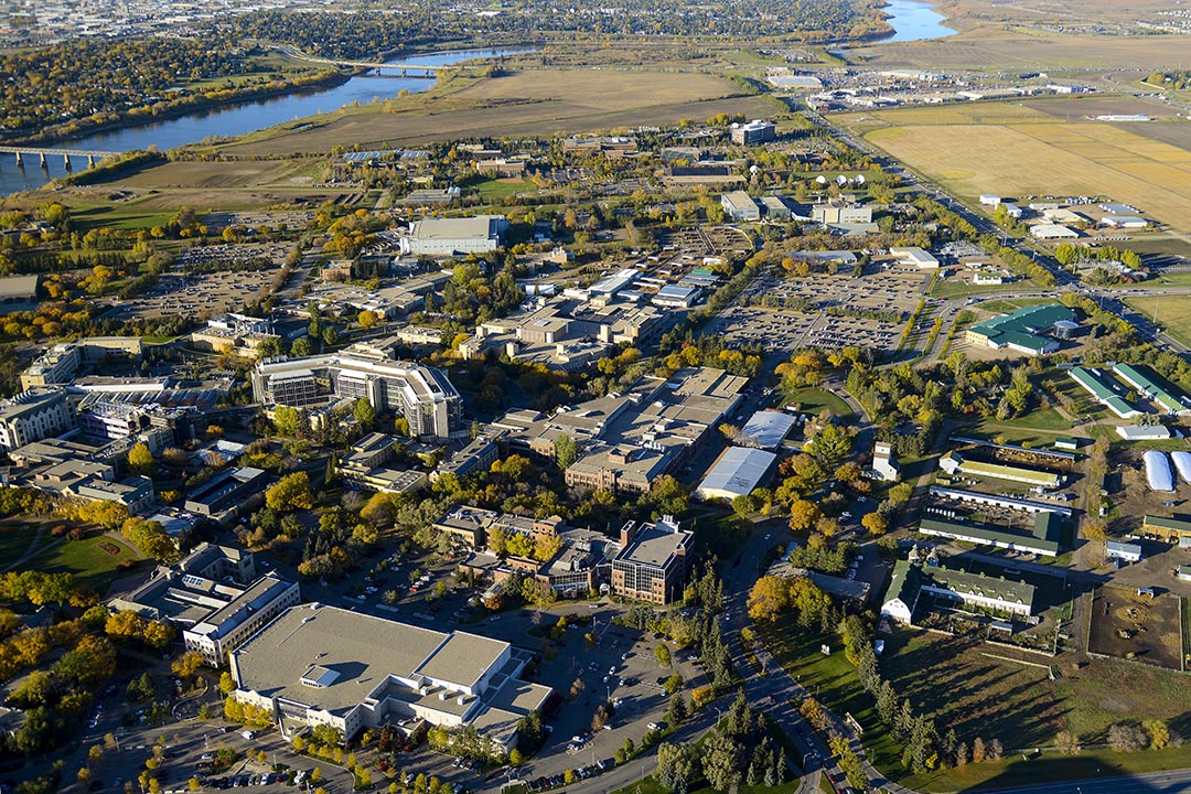 Aerial view of the University of Saskatchewan. (Photo: USask)