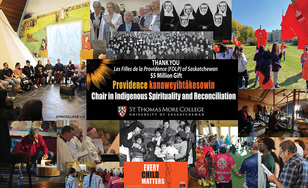 Six of the FDLP Sisters of Saskatchewan at the $5-million gift announcement during the St. Thomas More College Fall Gathering on Oct. 4, 2025. (Photo: Michelle Berg)