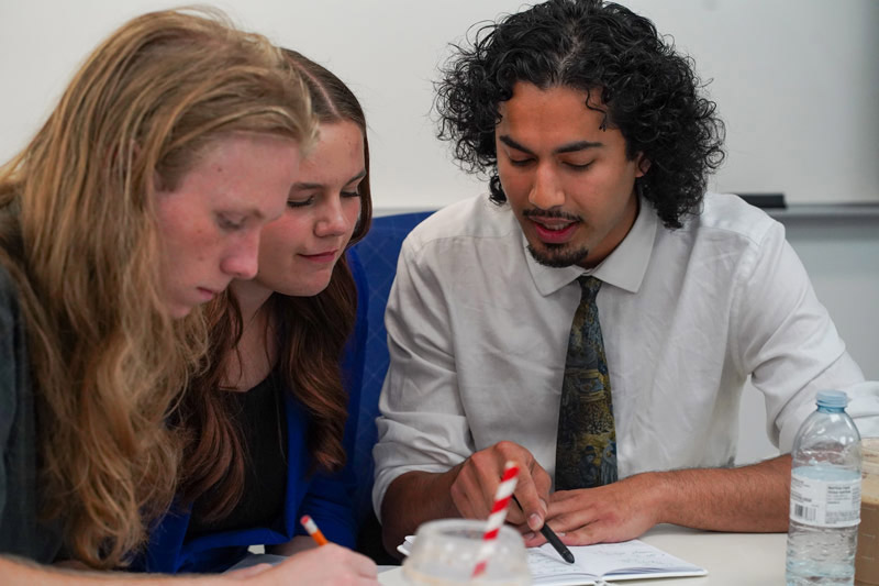 The USask team of (left to right) Isabelle Monsman, Will Shevkenek, Abdullah Amin and Gurleen Kaur came in first place at the inaugural national College Ethics Bowl in Toronto. (Photos: Ethics Bowl Canada)