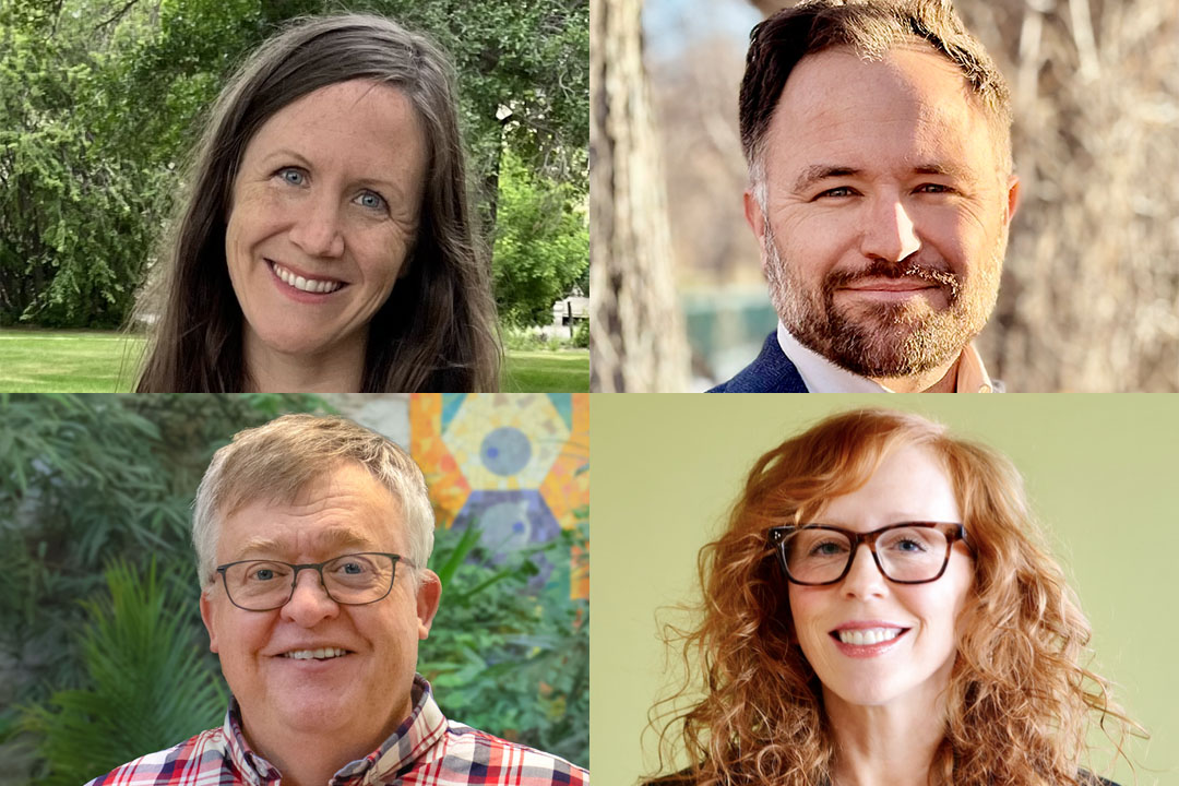 Clockwise from top left: Dr. Carly Priebe (PhD), Dr. Kurtis Boyer (PhD), Dr. Paula MacDowell (PhD), and Dr. Neil Chilton. (Photos: Submitted)