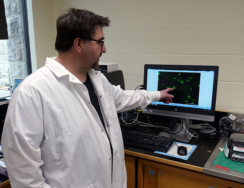Dr. Chris Phenix (PhD) says there is tremendous value to use a blood test like this for drug trials to identify patients who will have aggressive forms of Parkinson’s. (Photo: Matt Olson)