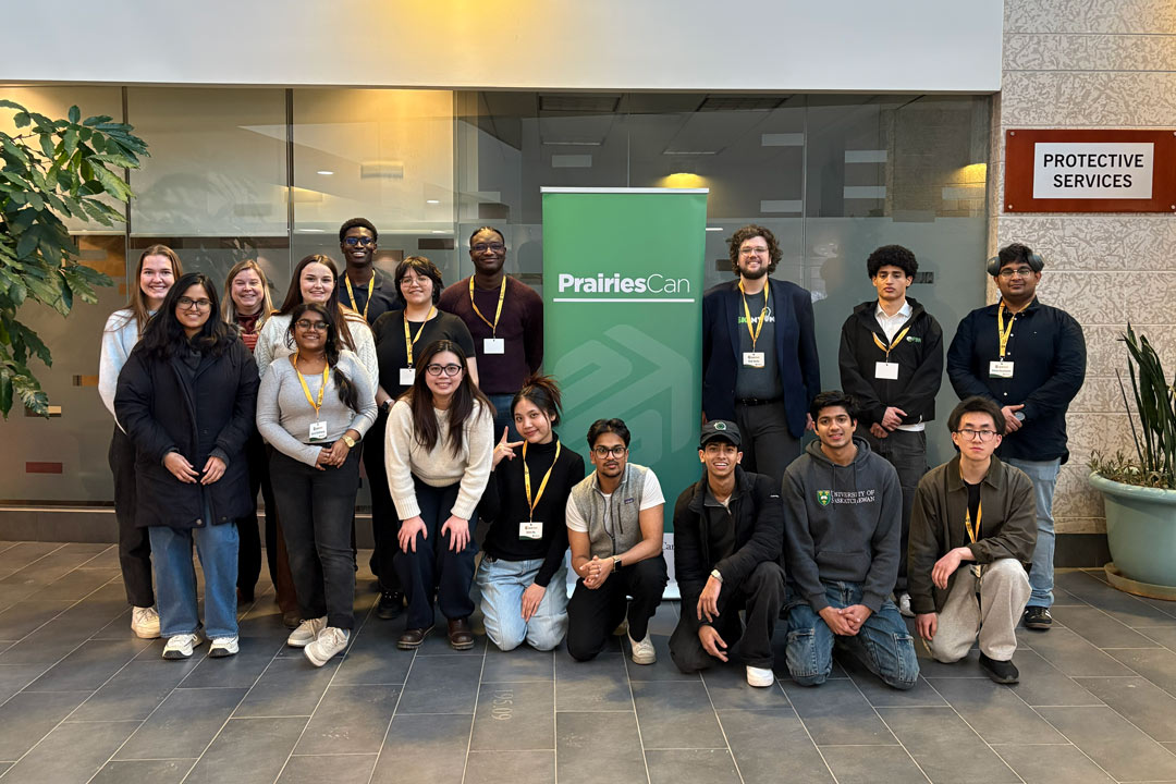 College of Arts and Science Vice-Dean Academic Jennifer Lang and some of the USask students who participated in SaskHack in Regina. (Photo: submitted)